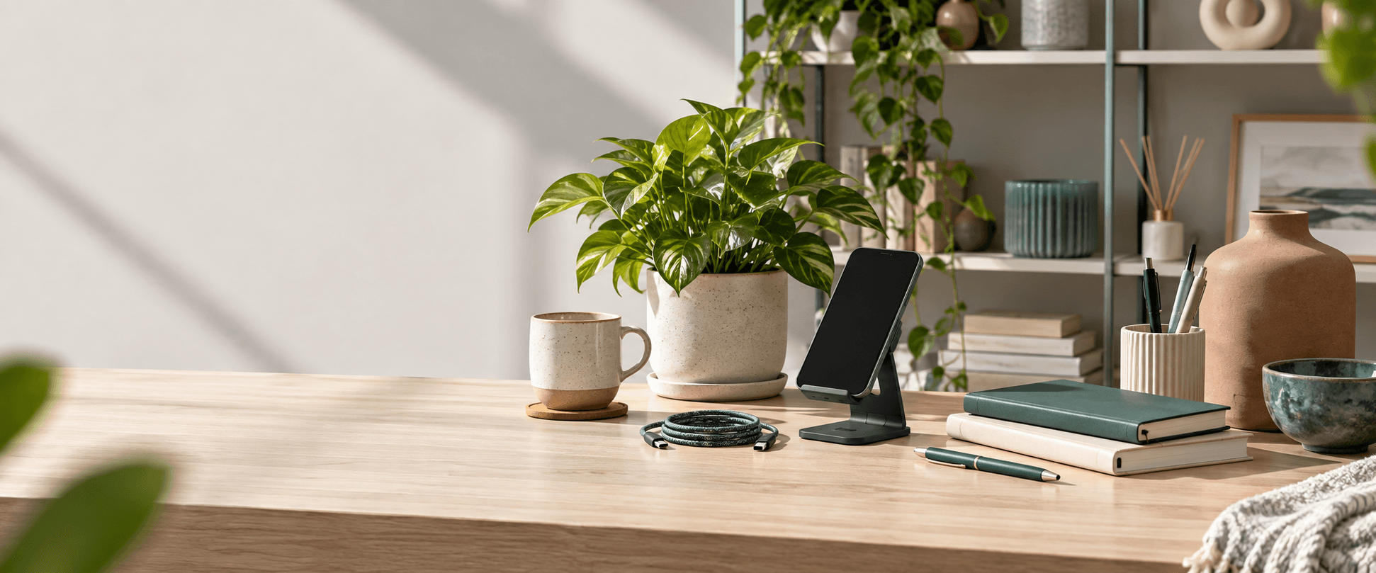 Plants arranged in a modern retail setting